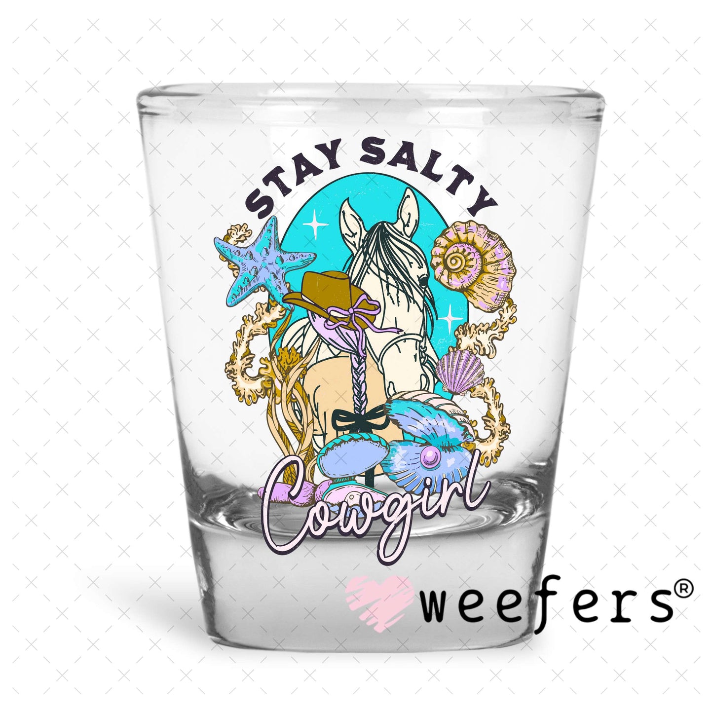 Stay Salty UV DTF Decal Shot Glass Heavy Base Weefers