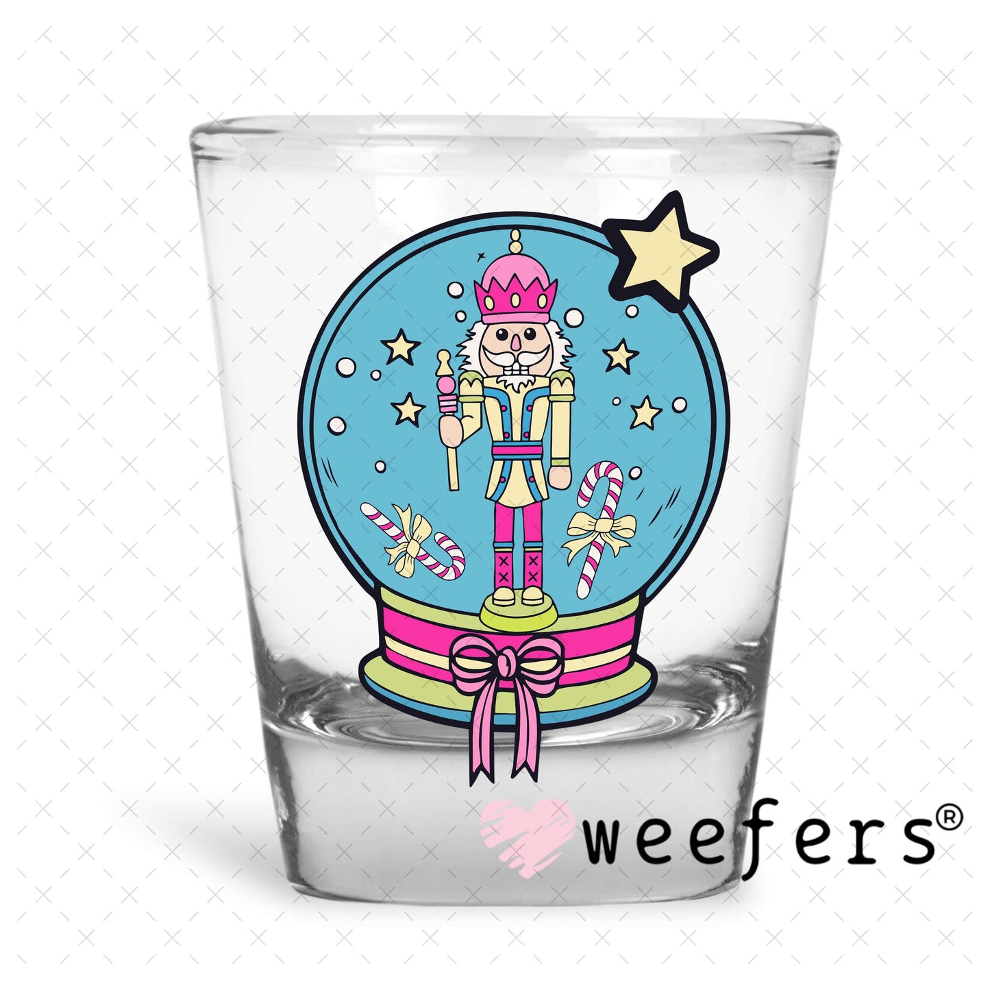 Y'all Are Nuts Christmas Snow Globe UV DTF Decal Shot Glass Heavy Base Weefers