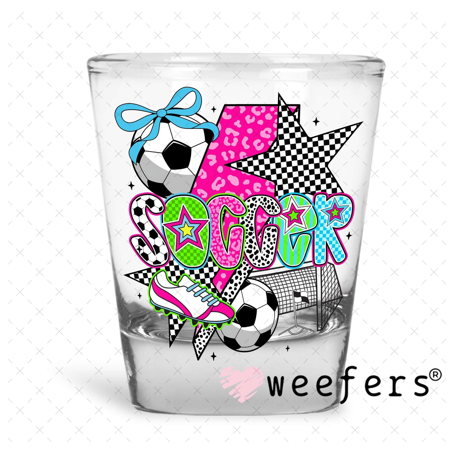UV DTF Decal - Preppy Soccer Shot Glass Heavy Base Weefers