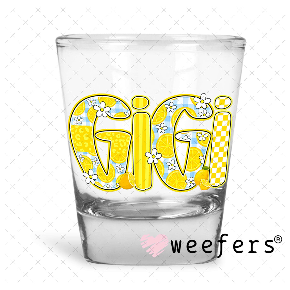 UV DTF Decal - Gigi Yellow Shot Glass Heavy Base Weefers