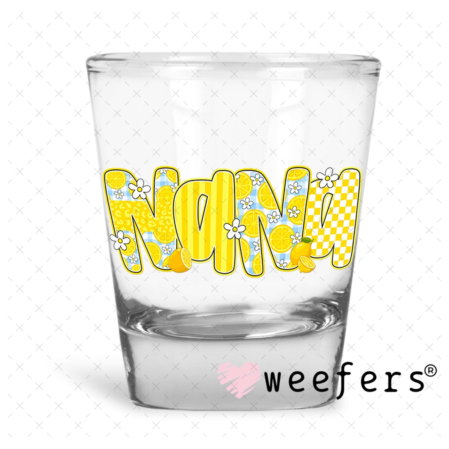 UV DTF Decal - Nana Sunny Yellow Shot Glass Heavy Base Weefers