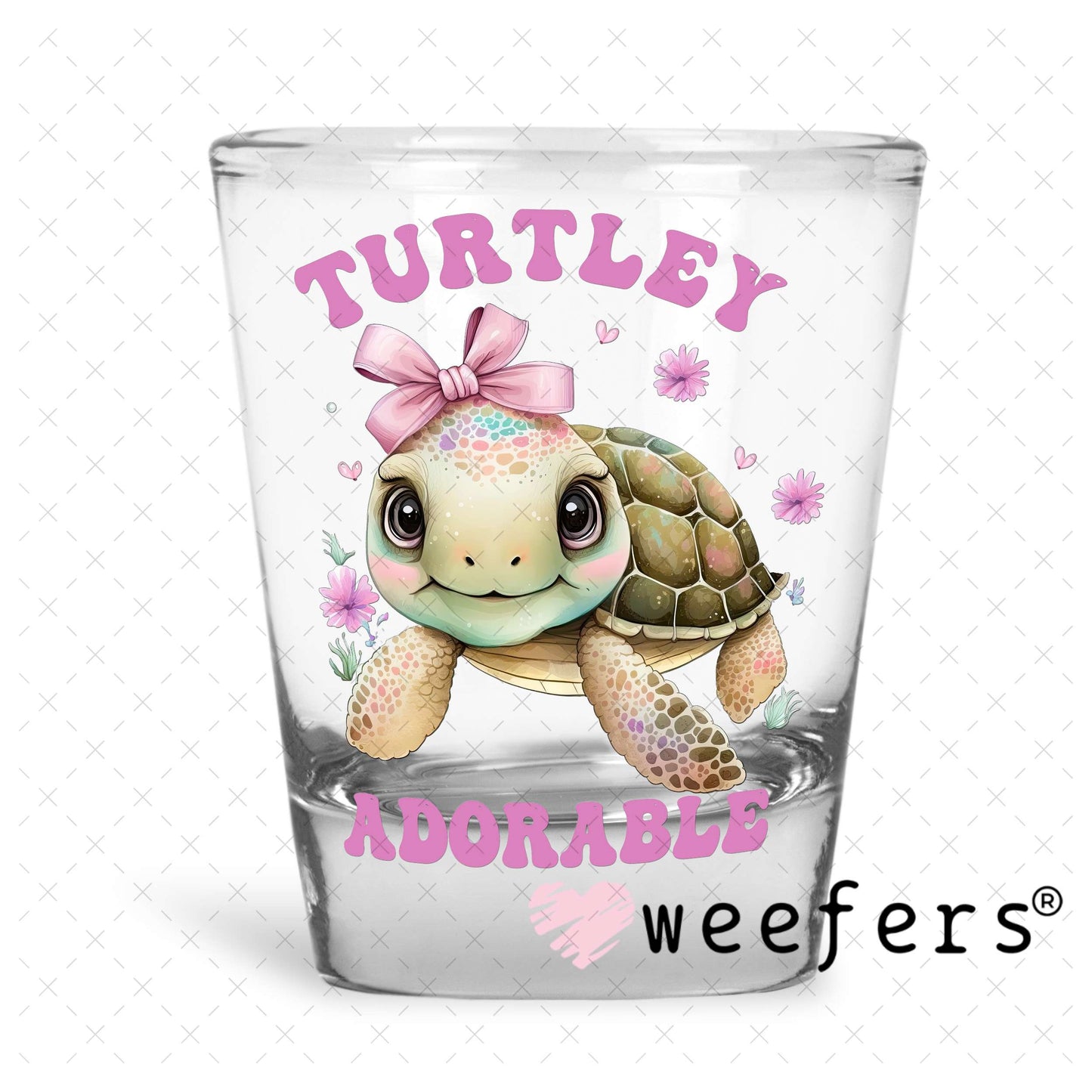 UV DTF Decal - Turtley Adorable Lilac Shot Glass Heavy Base Weefers