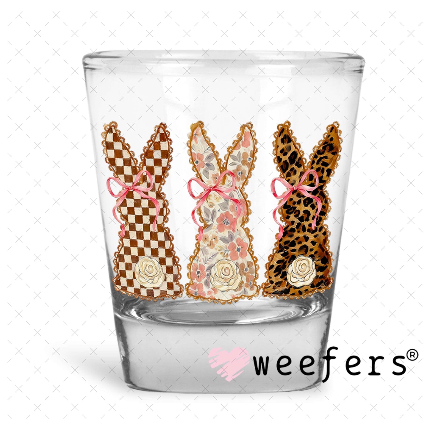 UV DTF Decal - Bougee Bunnies Shot Glass Heavy Base Weefers