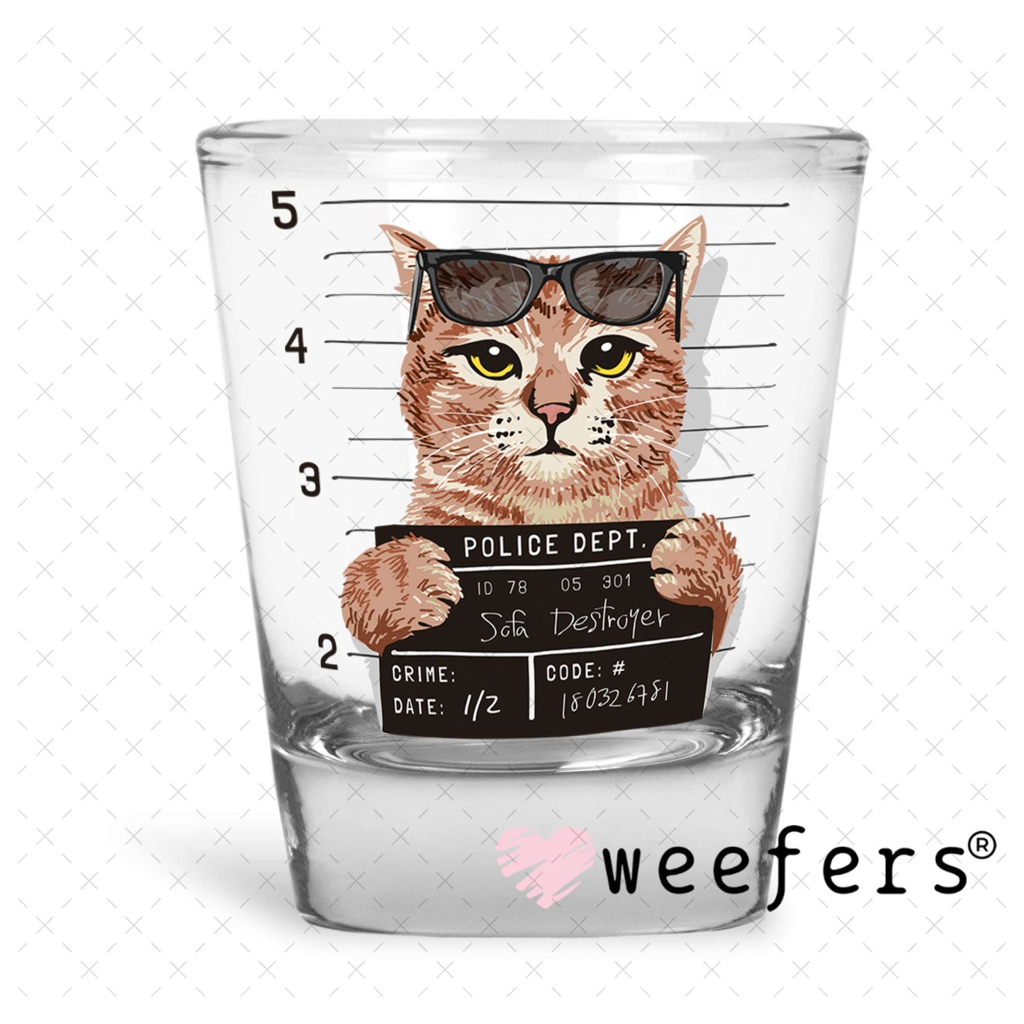 UV DTF Decal - Cat Mug Shot Sofa Destroyer Shot Glass Heavy Base Weefers