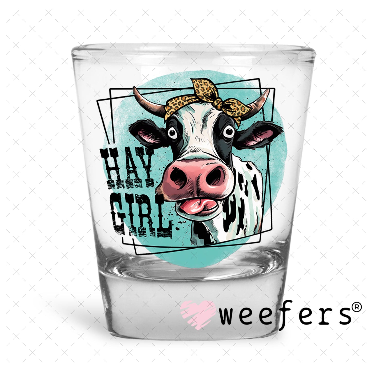 UV DTF Decal - Hay Girl Shot Glass Heavy Base Weefers