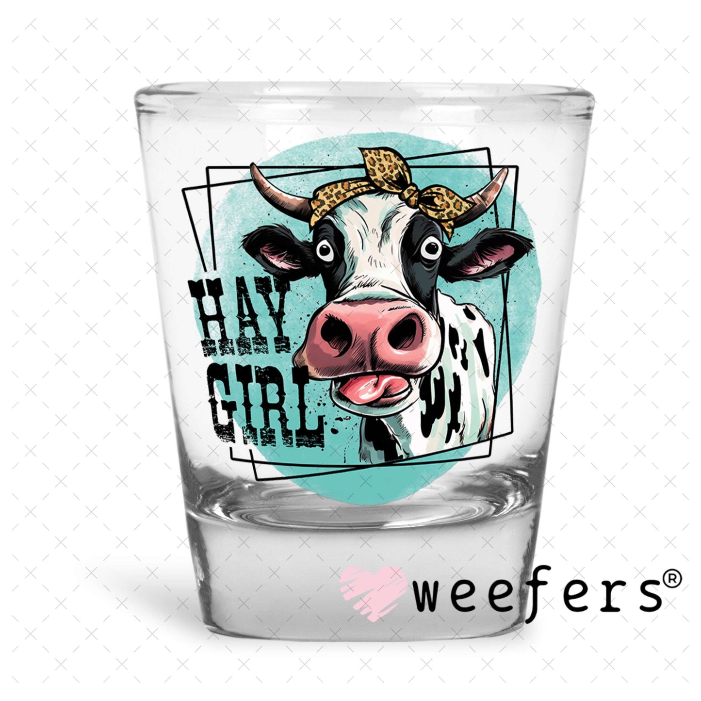 UV DTF Decal - Hay Girl Shot Glass Heavy Base Weefers