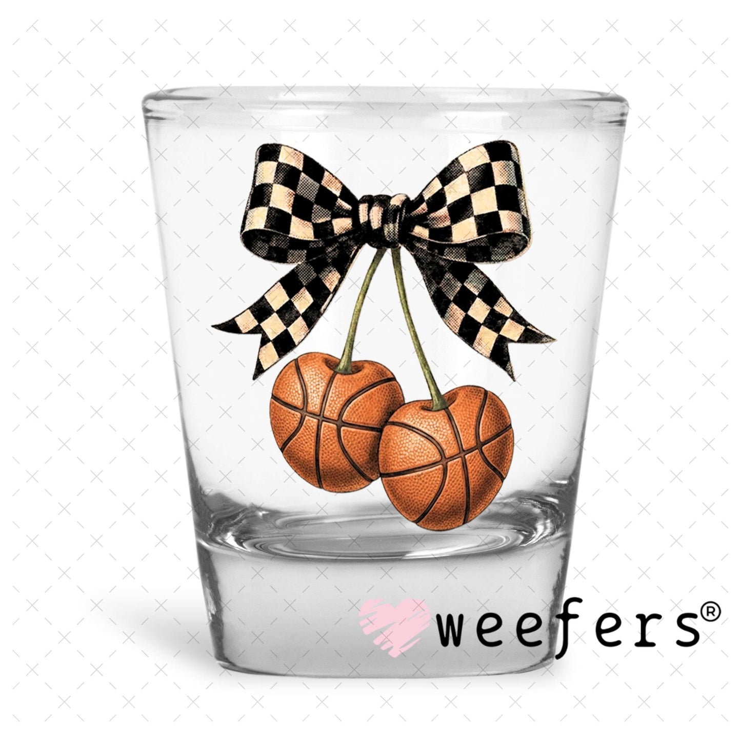 UV DTF Decal - Basketball Cherry Shot Glass Heavy Base Weefers