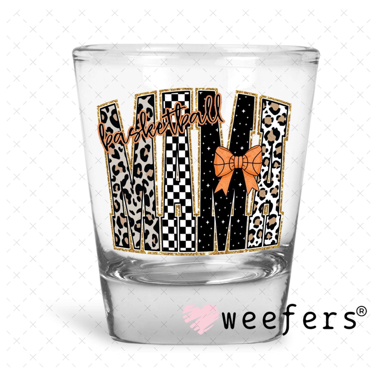 UV DTF Decal - Leopard Basketball Mama Shot Glass Heavy Base Weefers