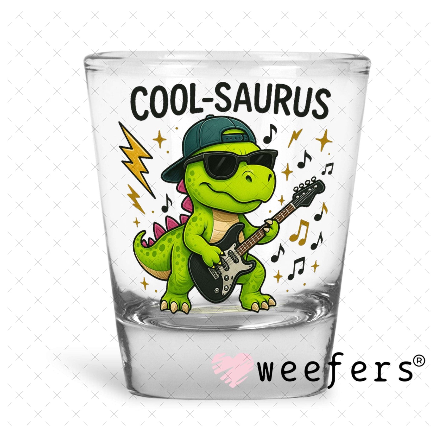 UV DTF Decal - Cool-Saurus Shot Glass Heavy Base Weefers