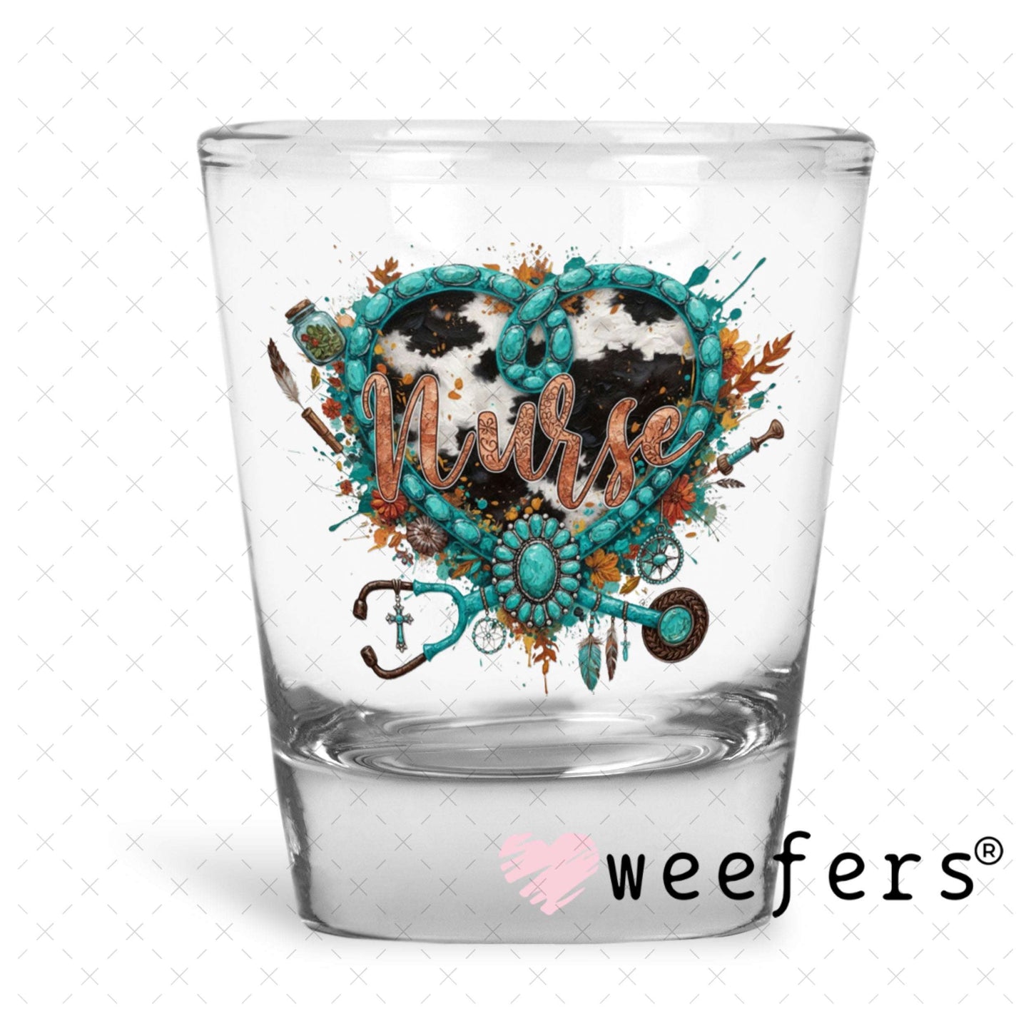 UV DTF Decal - Nurse Western Shot Glass Heavy Base Weefers
