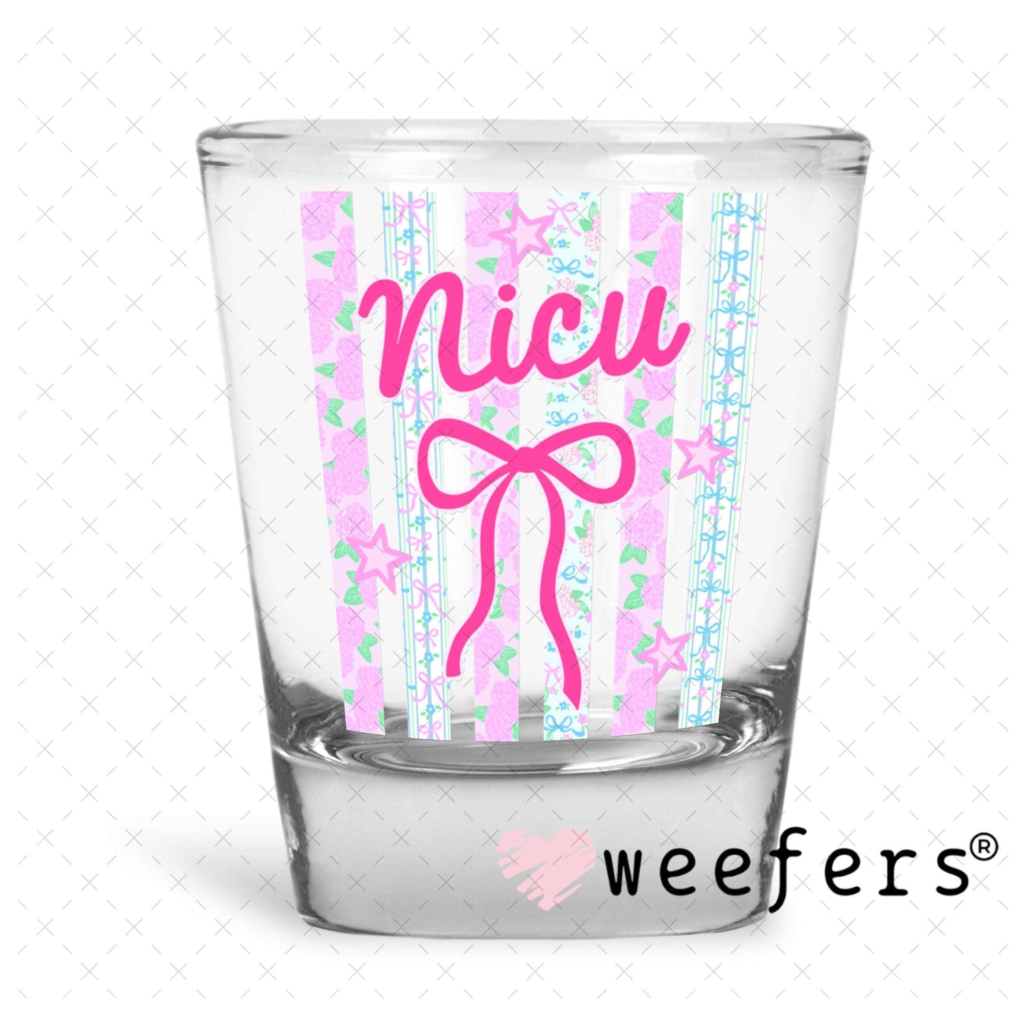 UV DTF Decal - NICU Coquette Shot Glass Heavy Base Weefers