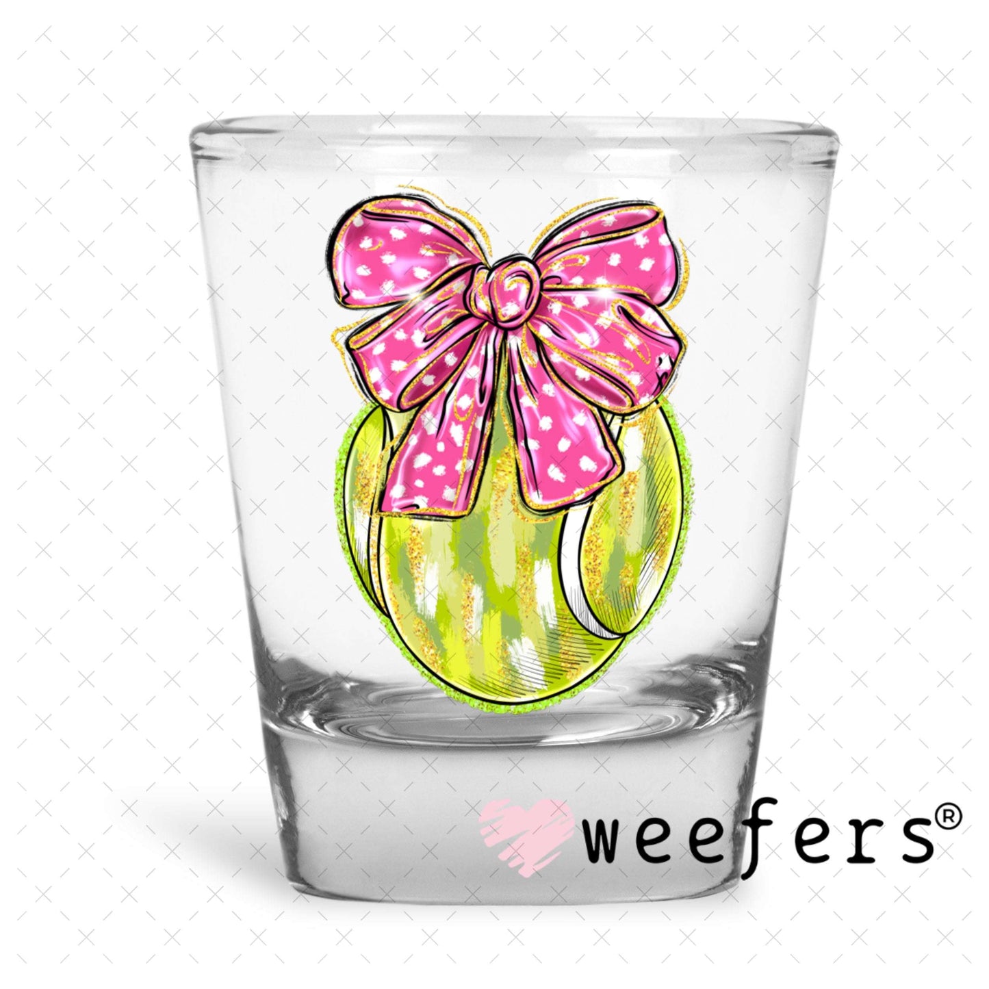 UV DTF Decal - Tennis Bow Shot Glass Heavy Base Weefers
