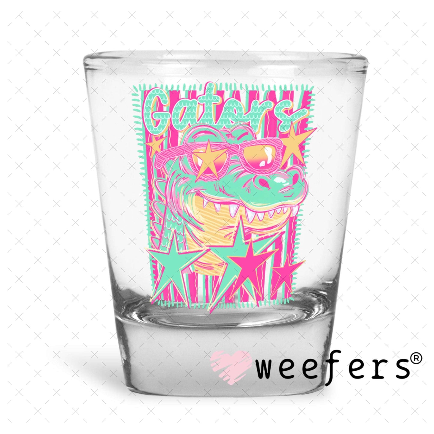 UV DTF Decal - Gators Colorful Mascot Shot Glass Heavy Base Weefers
