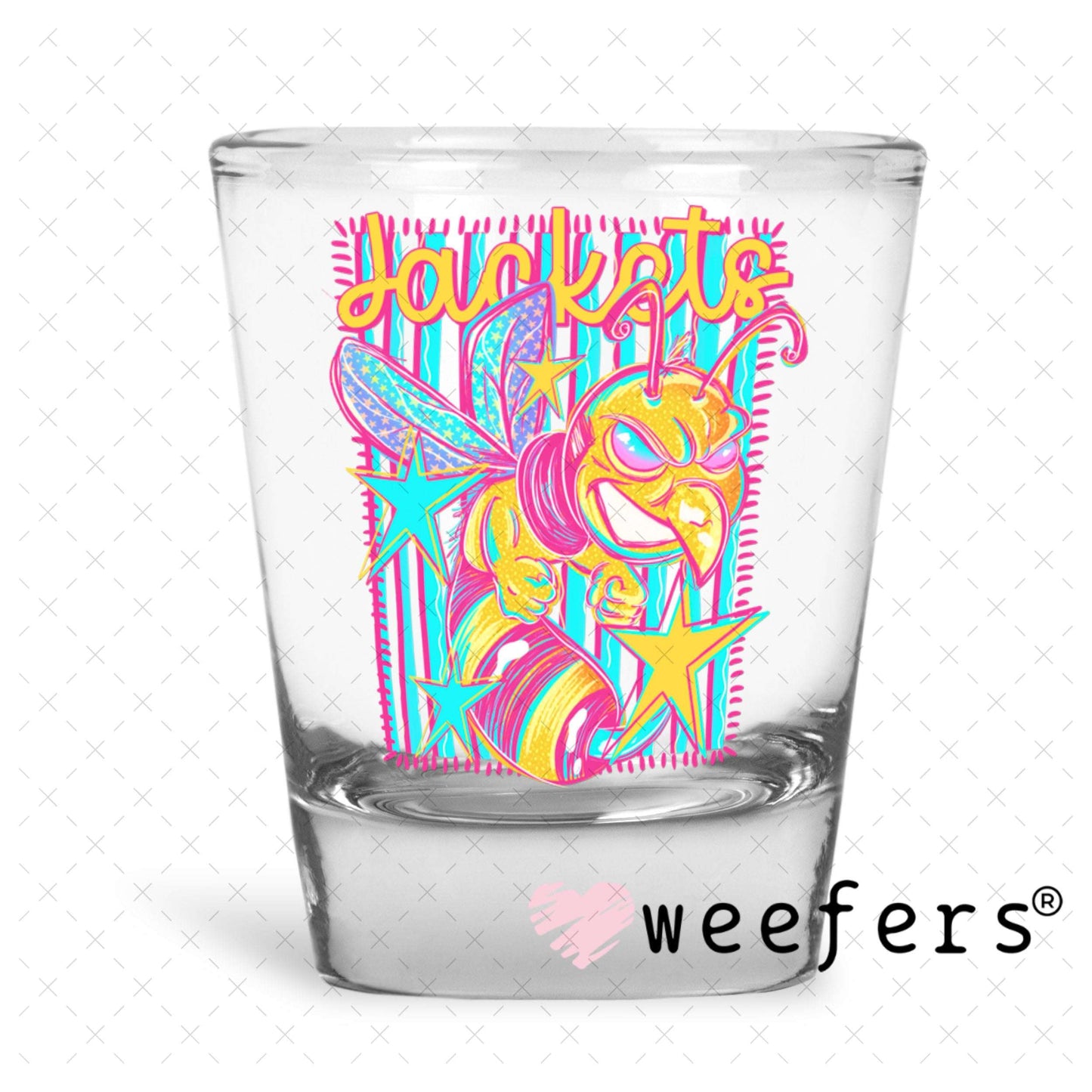 UV DTF Decal - Jackets Colorful Mascot Shot Glass Heavy Base Weefers