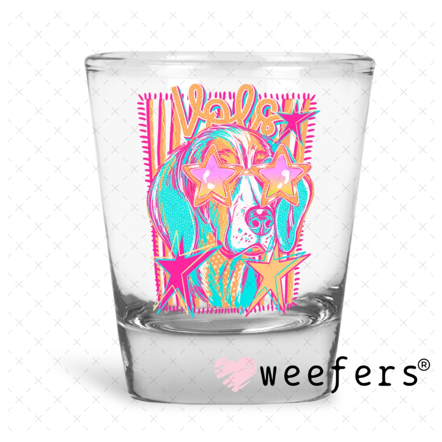 UV DTF Decal - Vols Colorful Mascot Shot Glass Heavy Base Weefers