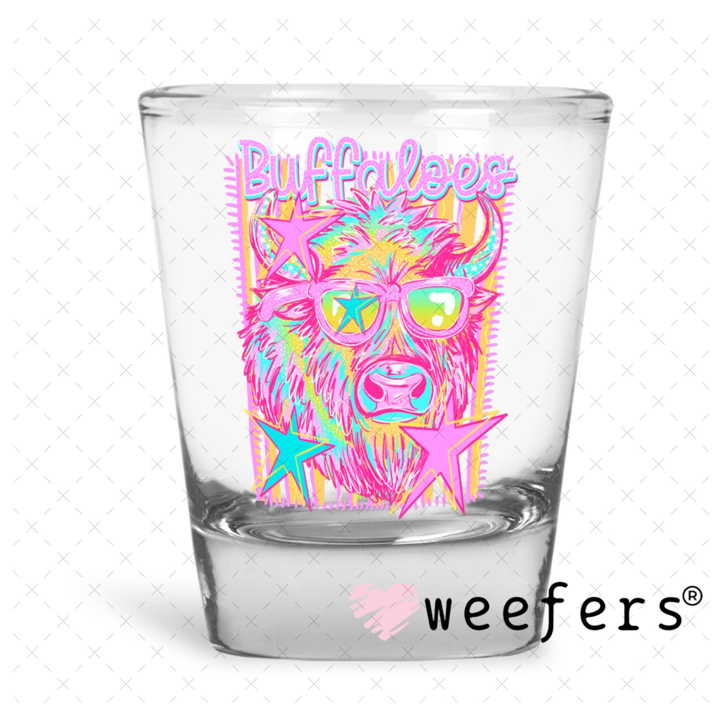 UV DTF Decal - Buffaloes Colorful Mascot Shot Glass Heavy Base Weefers
