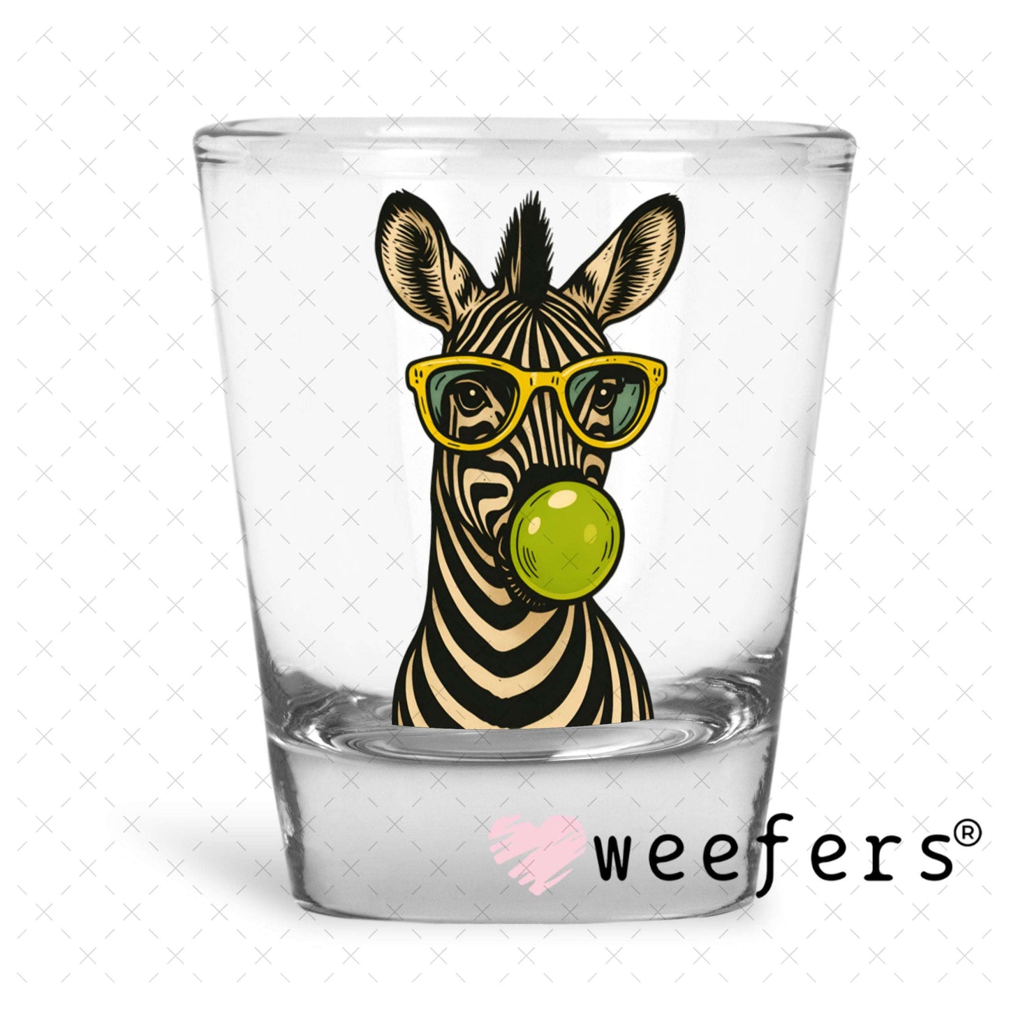 UV DTF Decal - Bubble Zebra Shot Glass Heavy Base Weefers