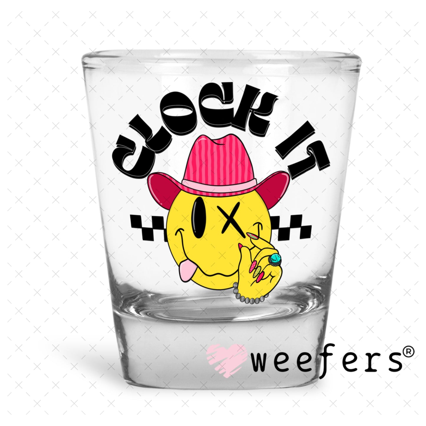 UV DTF Decal - Clock It Shot Glass Heavy Base Weefers