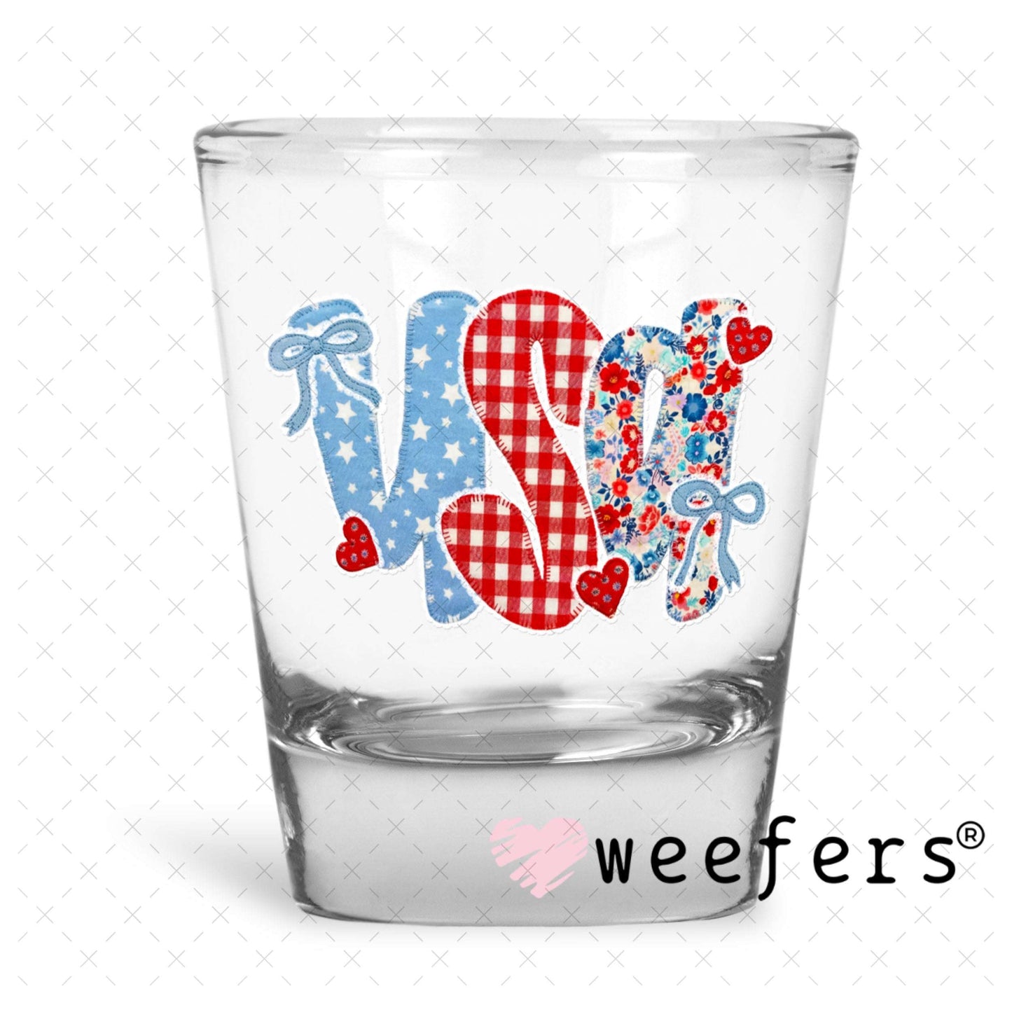 UV DTF Decal - USA Lace Shot Glass Heavy Base Weefers