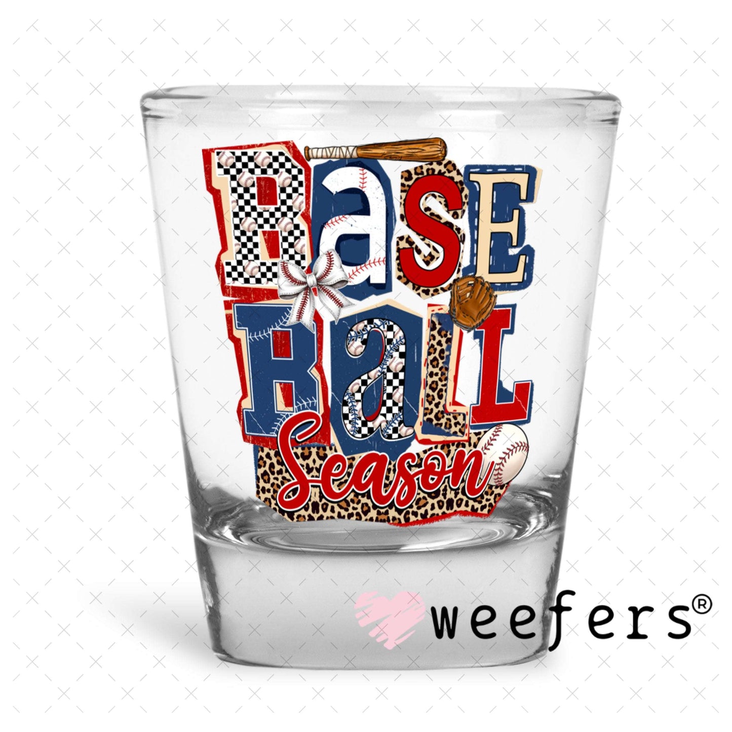 UV DTF Decal - Baseball Season Retro Shot Glass Heavy Base Weefers