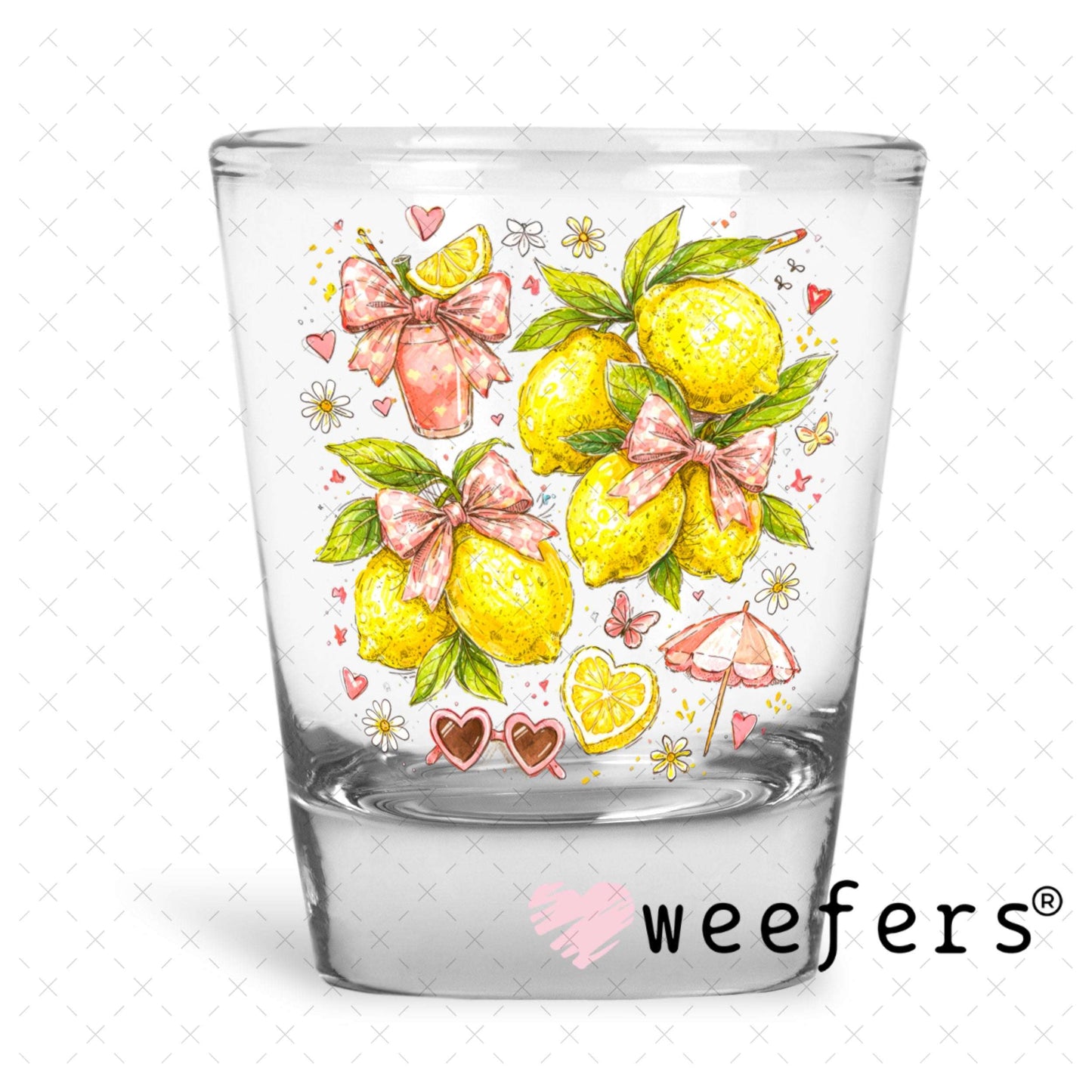 UV DTF Decal - Summer Lemons Shot Glass Heavy Base Weefers
