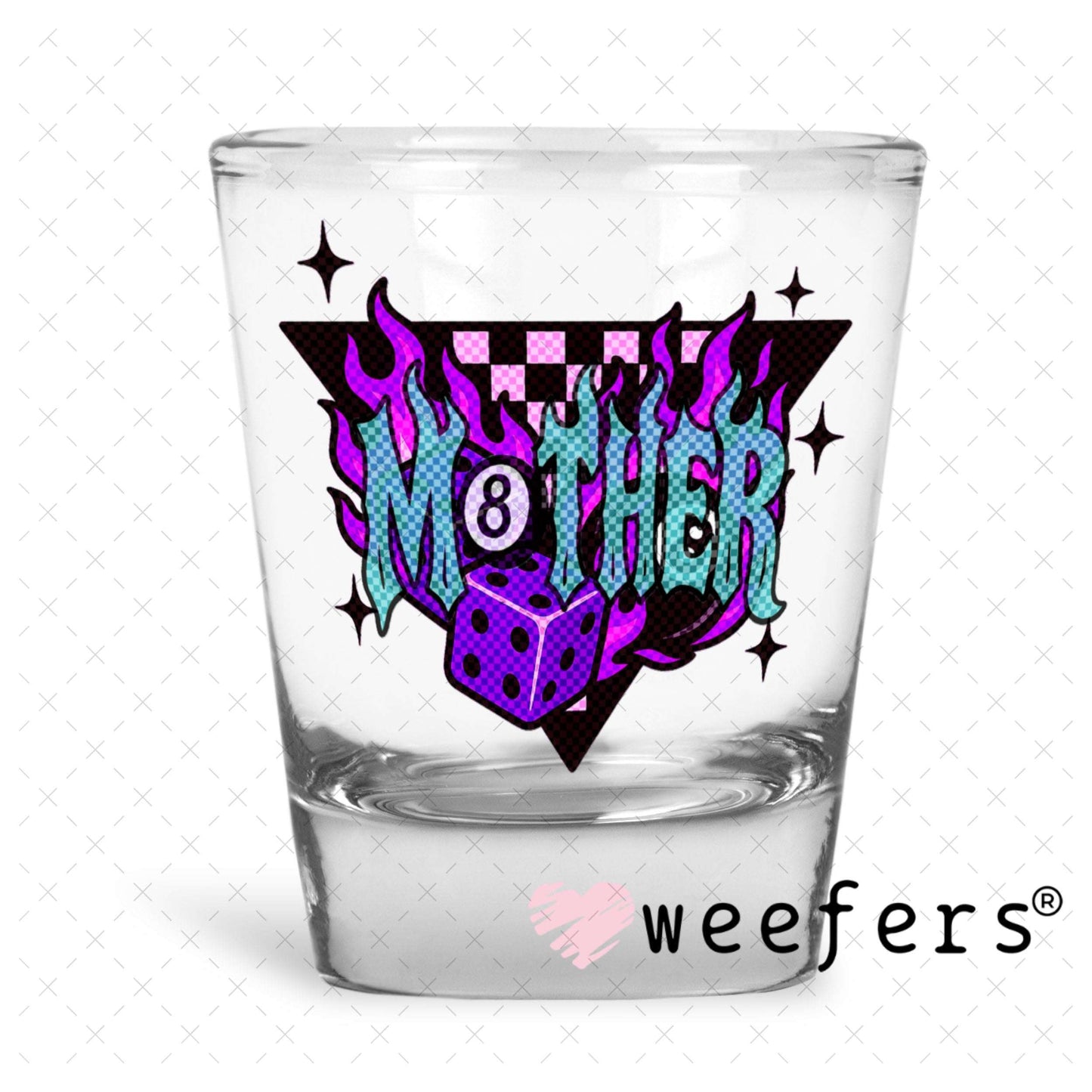 UV DTF Decal - Purple Mother Shot Glass Heavy Base Weefers