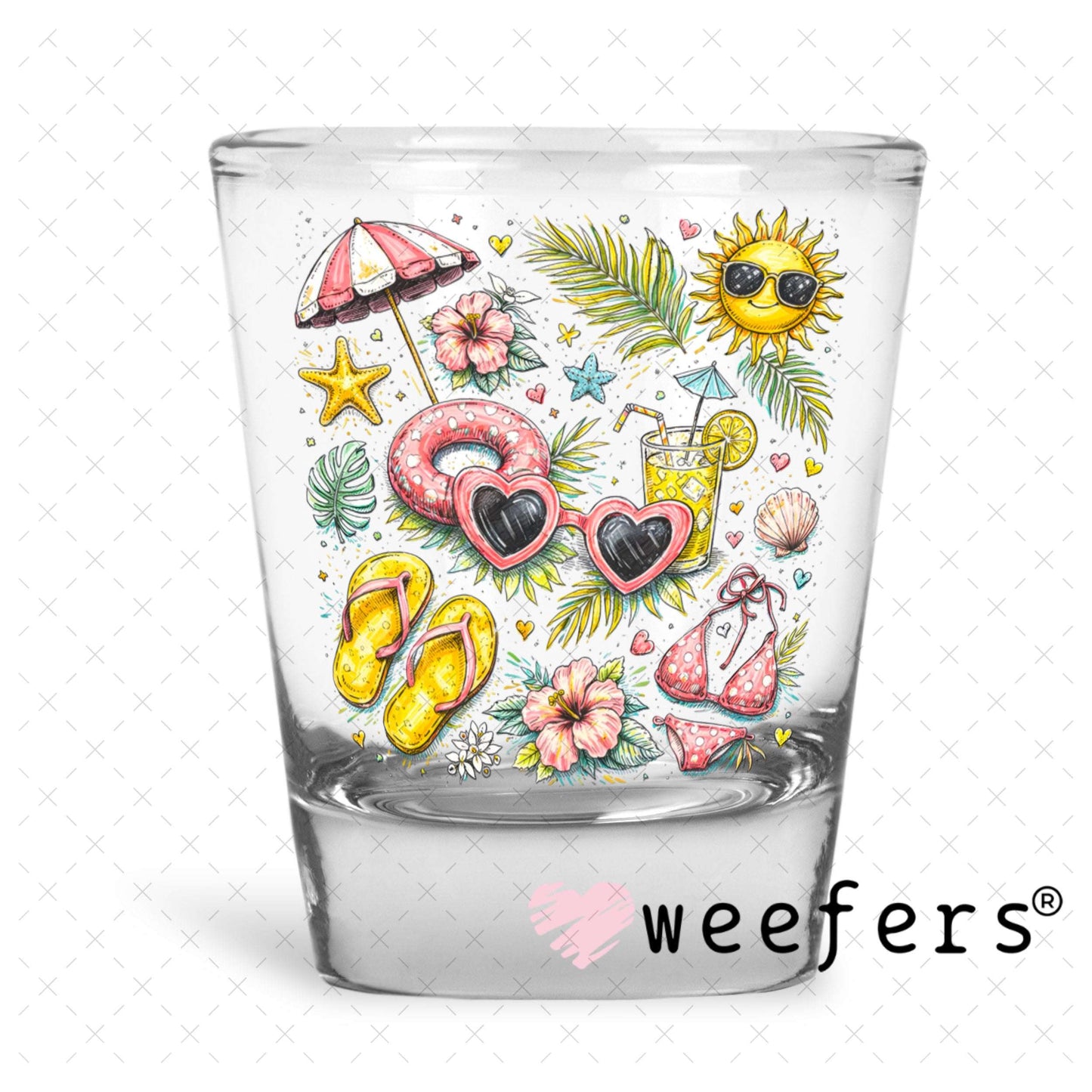UV DTF Decal - Summer Favorite Things Shot Glass Heavy Base Weefers