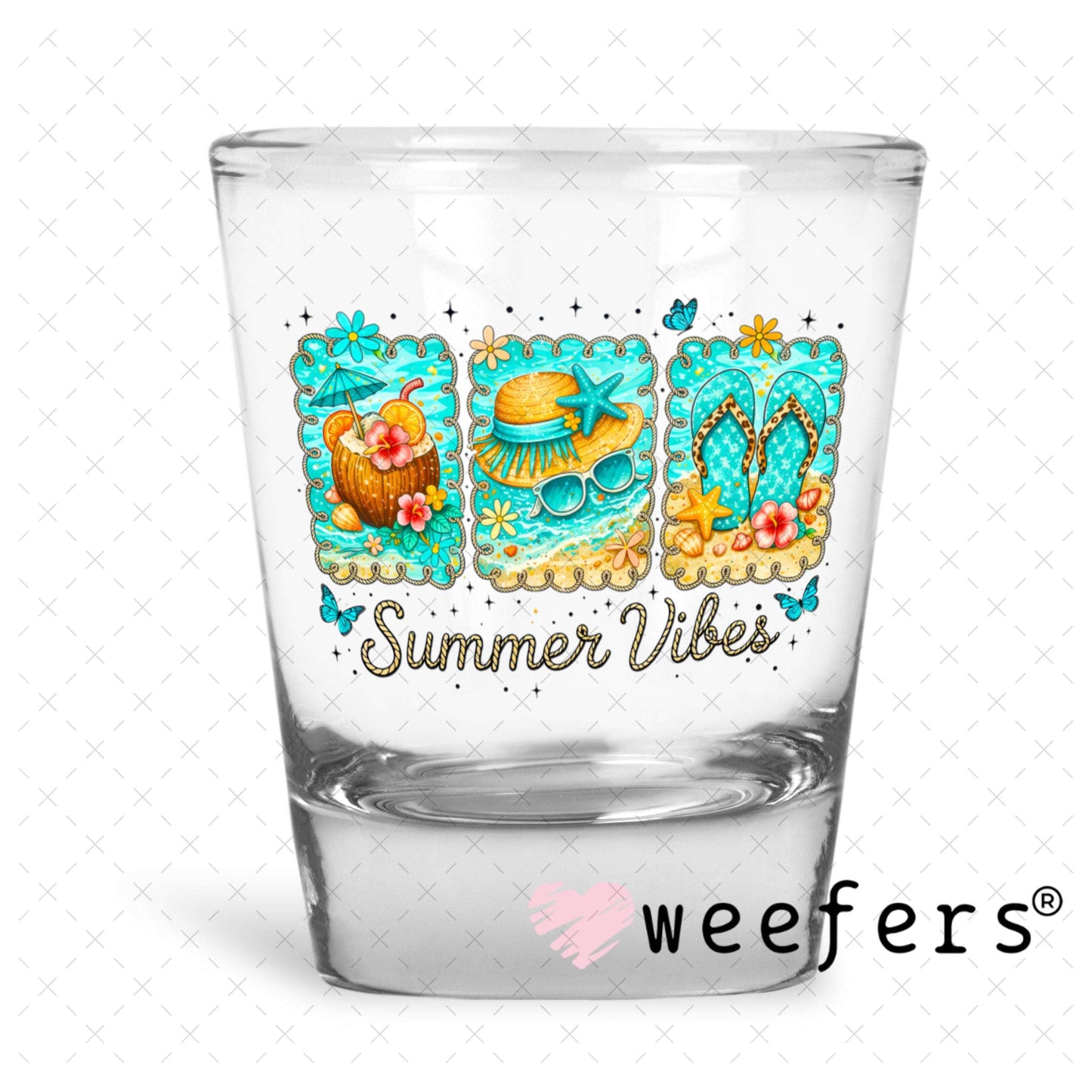 UV DTF Decal - Summber Vibes Shot Glass Heavy Base Weefers