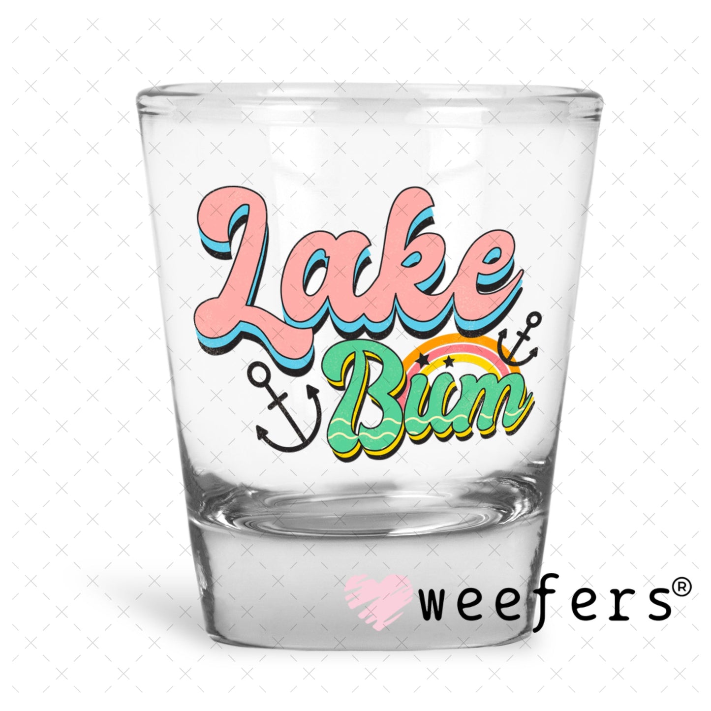 UV DTF Decal - Lake Bum Shot Glass Heavy Base Weefers