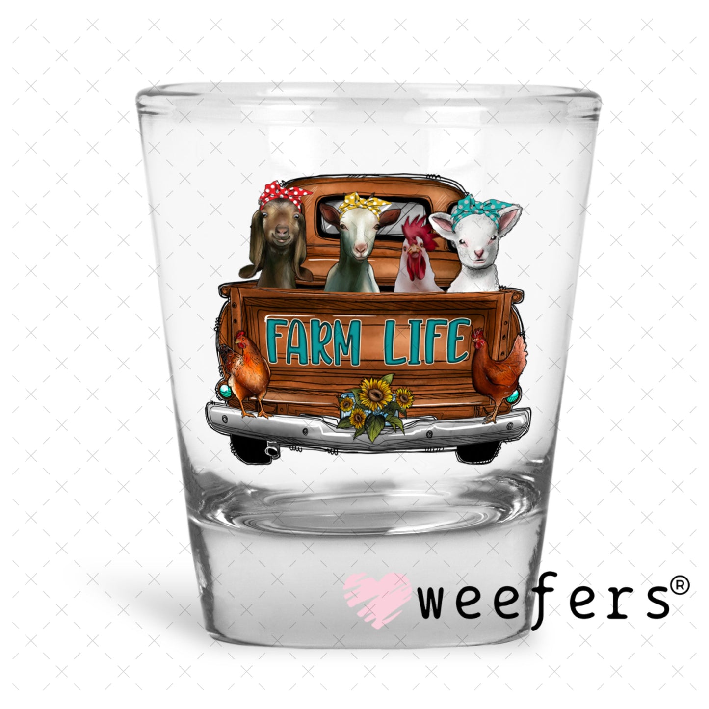 UV DTF Decal - Farm Life Shot Glass Heavy Base Weefers