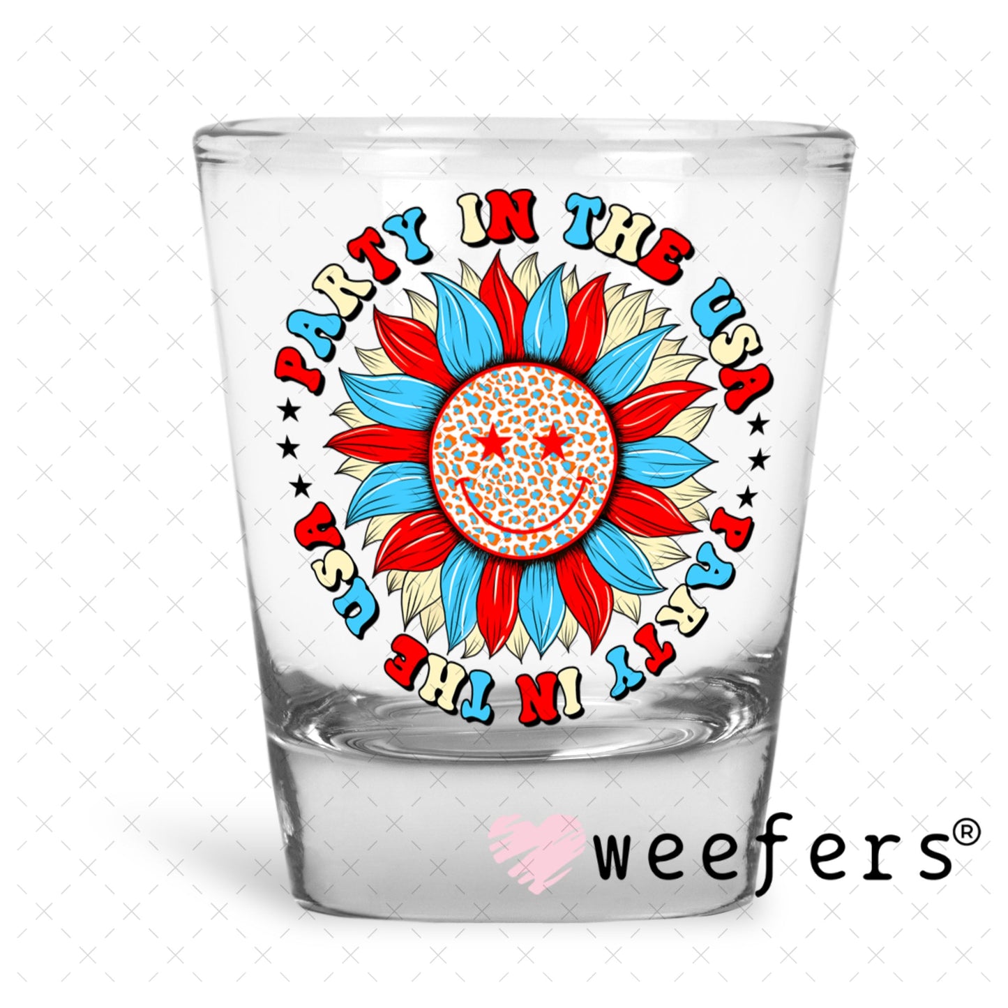 UV DTF Decal - Party in the USA Shot Glass Heavy Base Weefers