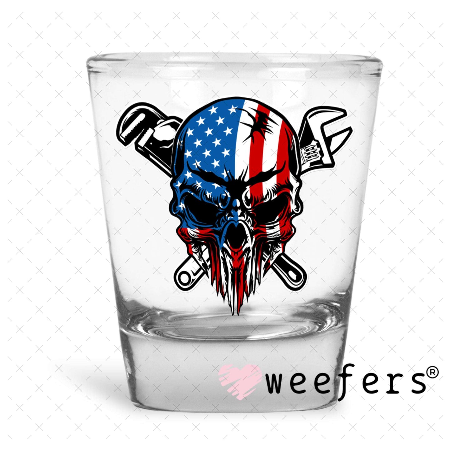 UV DTF Decal - Punisher Plumber Shot Glass Heavy Base Weefers