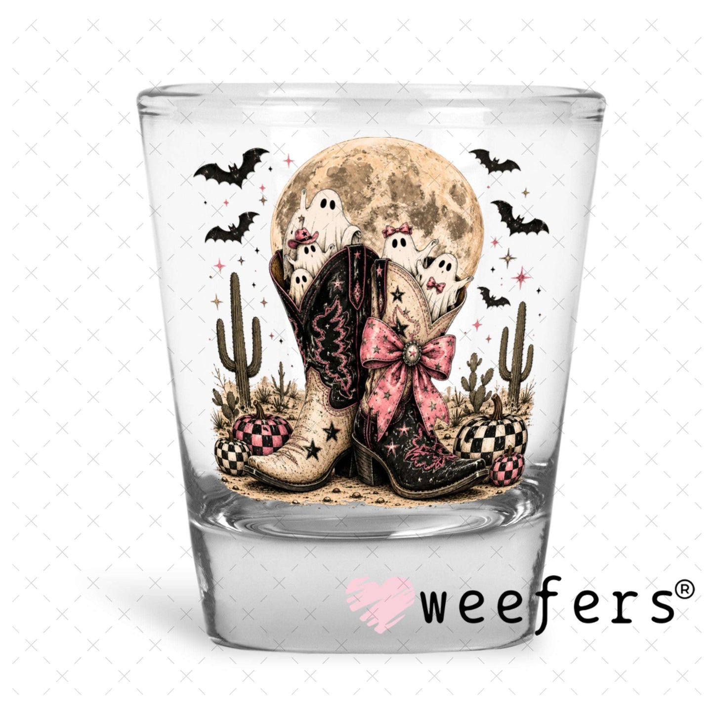 UV DTF Decal - Cowboy Ghosts Shot Glass Heavy Base Weefers