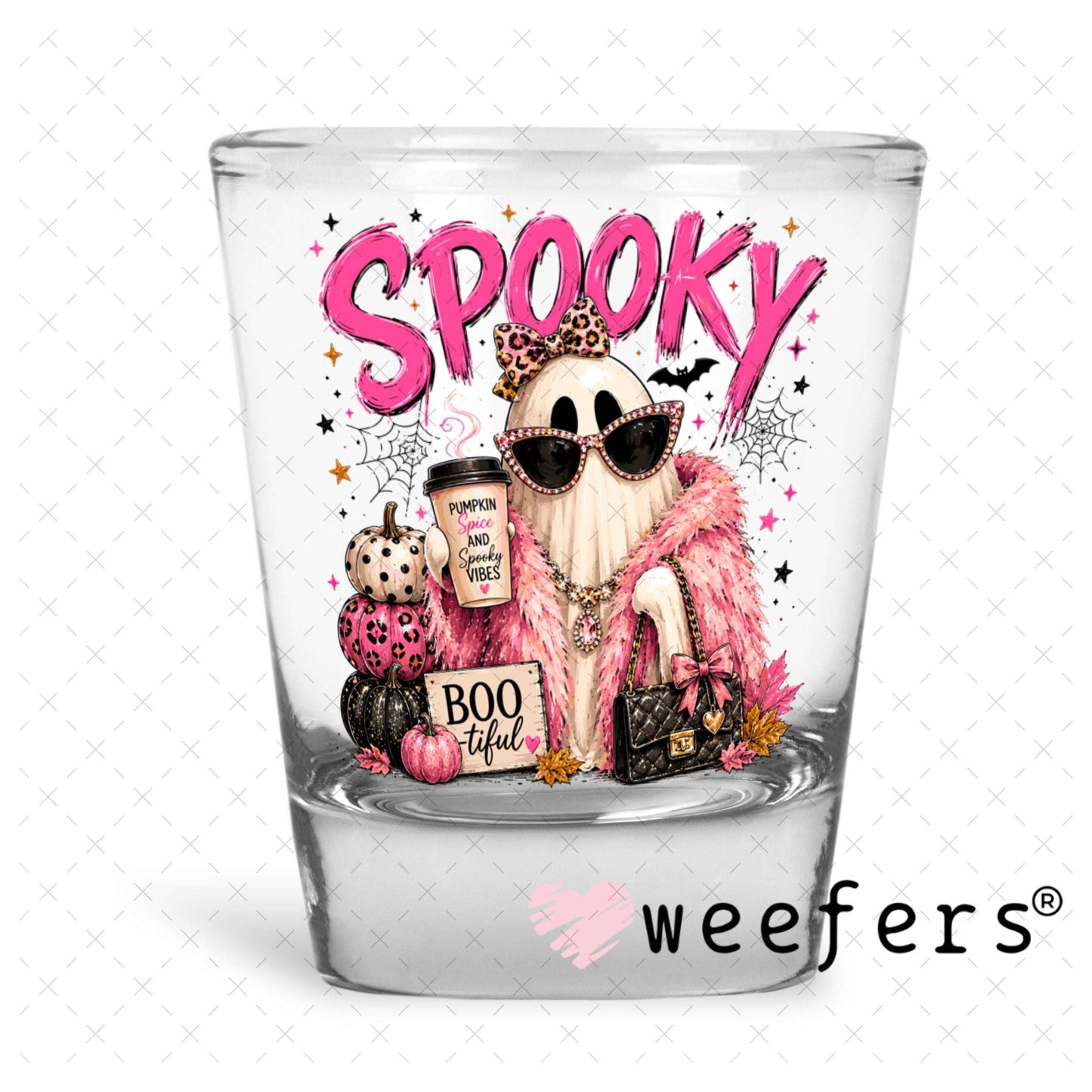 UV DTF Decal - Spooky Bootiful Shot Glass Heavy Base Weefers