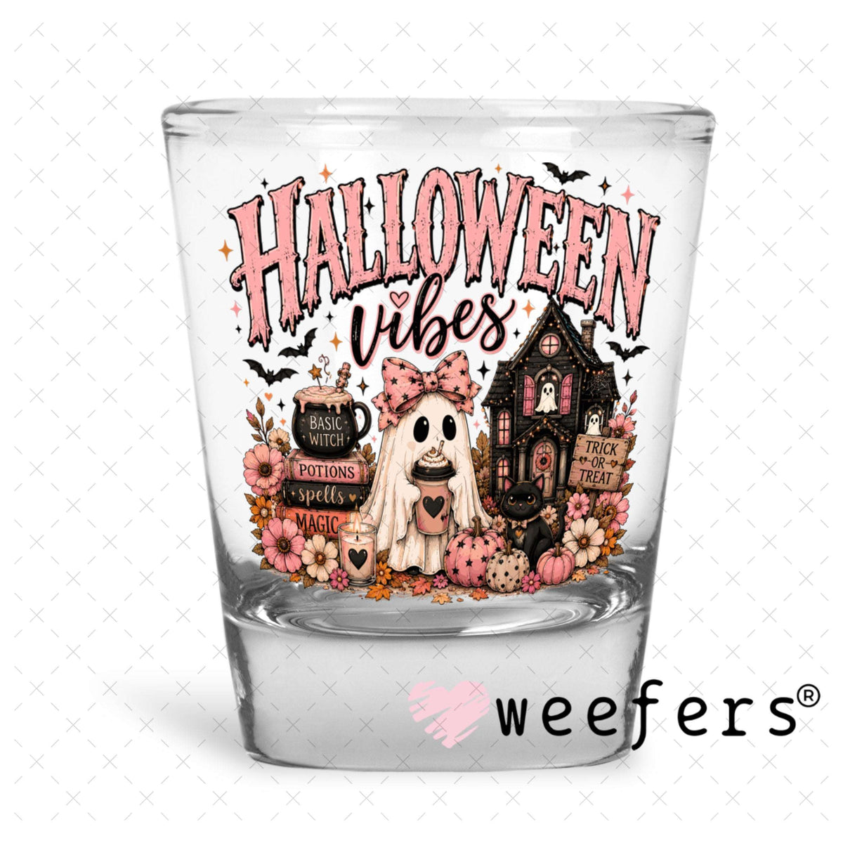 UV DTF Decal - Halloween Vibes Shot Glass Heavy Base Weefers