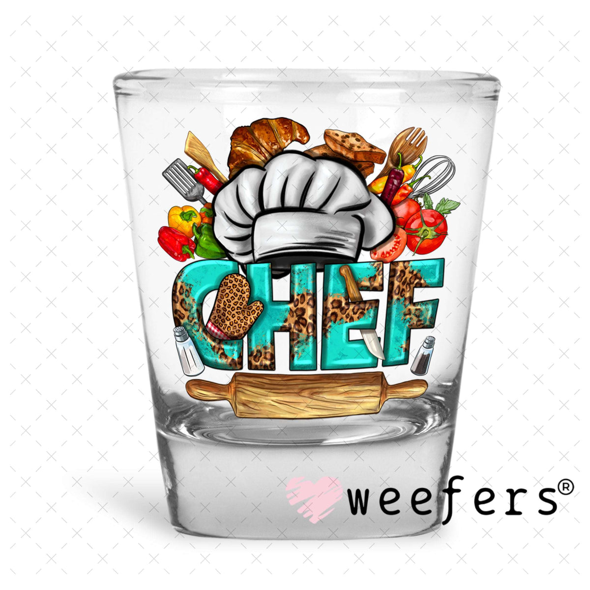 UV DTF Decal - Chef Western Shot Glass Heavy Base Weefers