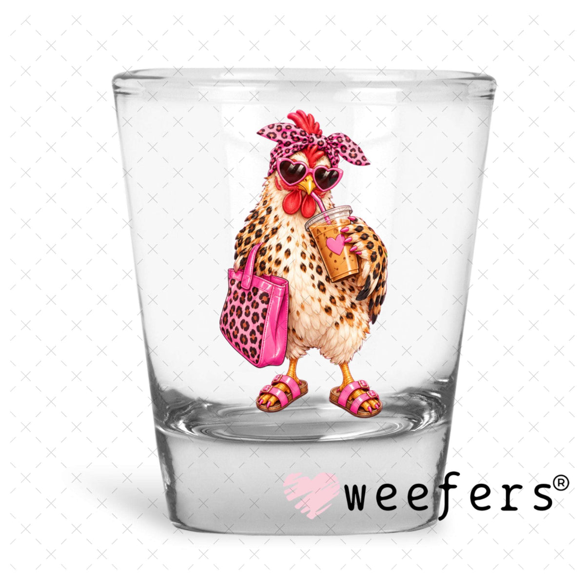 UV DTF Decal - Bougie Chicken Shot Glass Heavy Base Weefers