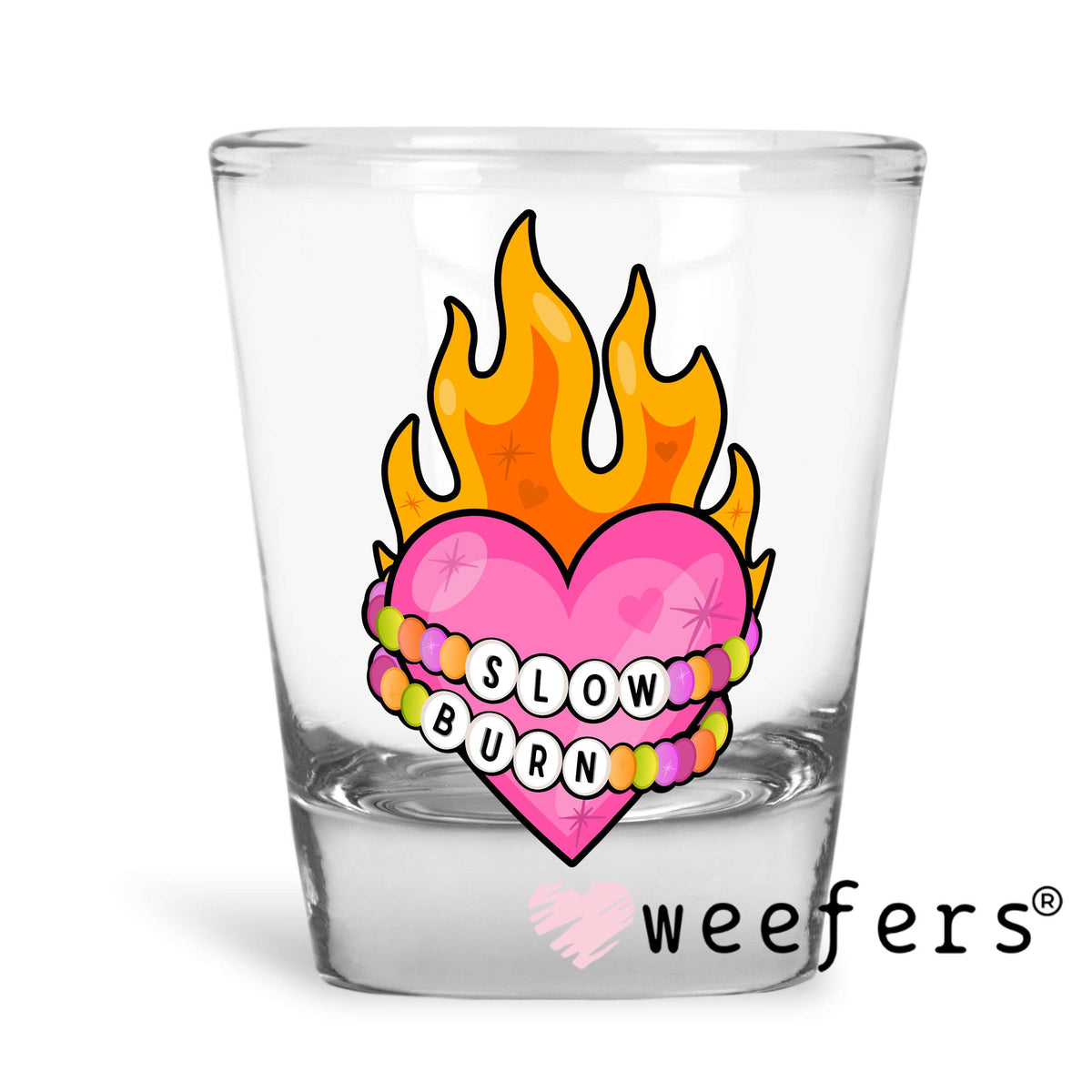 Slow Burn Book Reader UV DTF Decal Shot Glass Heavy Base Weefers