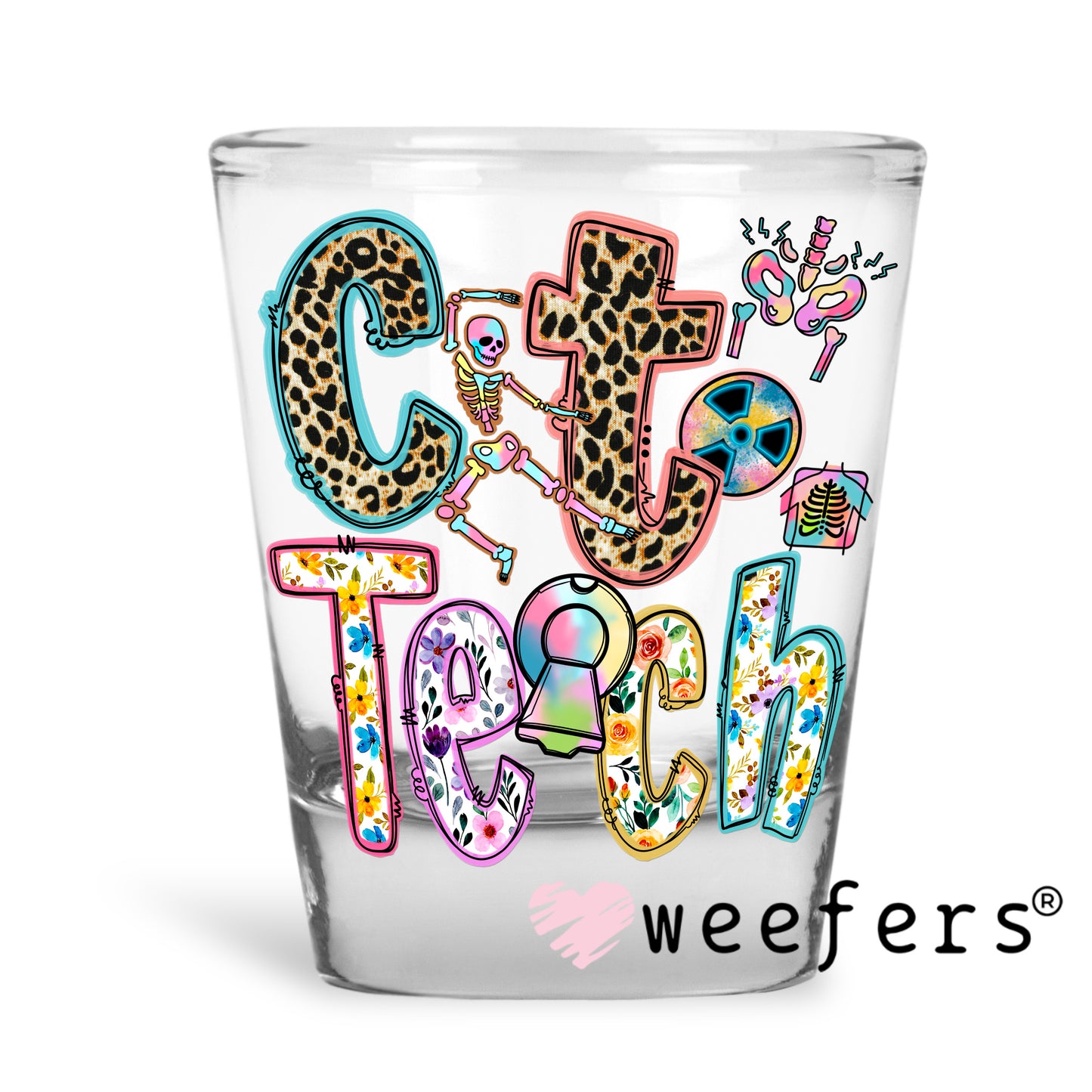 CT Tech UV DTF Decal Shot Glass Heavy Base Weefers