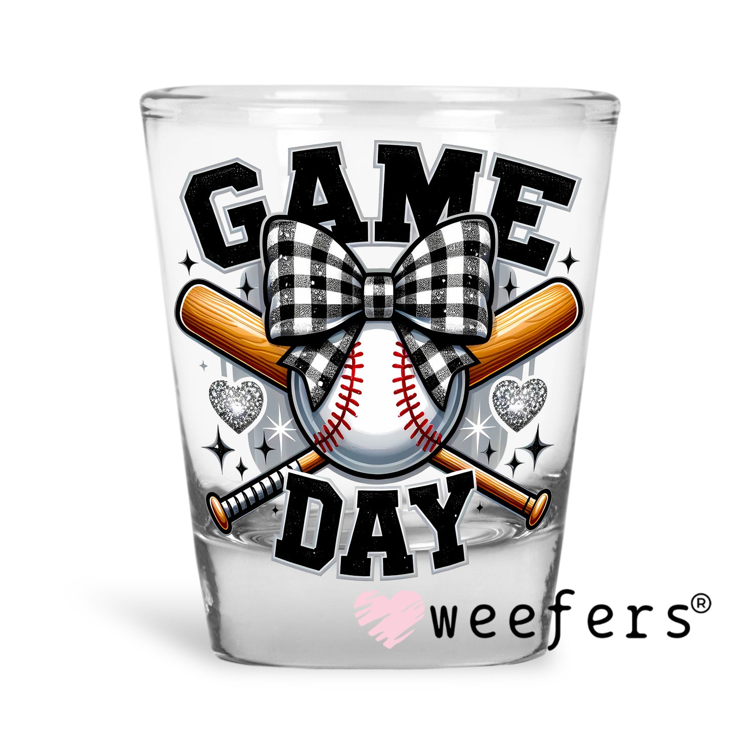 Game Day Baseball UV DTF Decal Shot Glass Heavy Base Weefers
