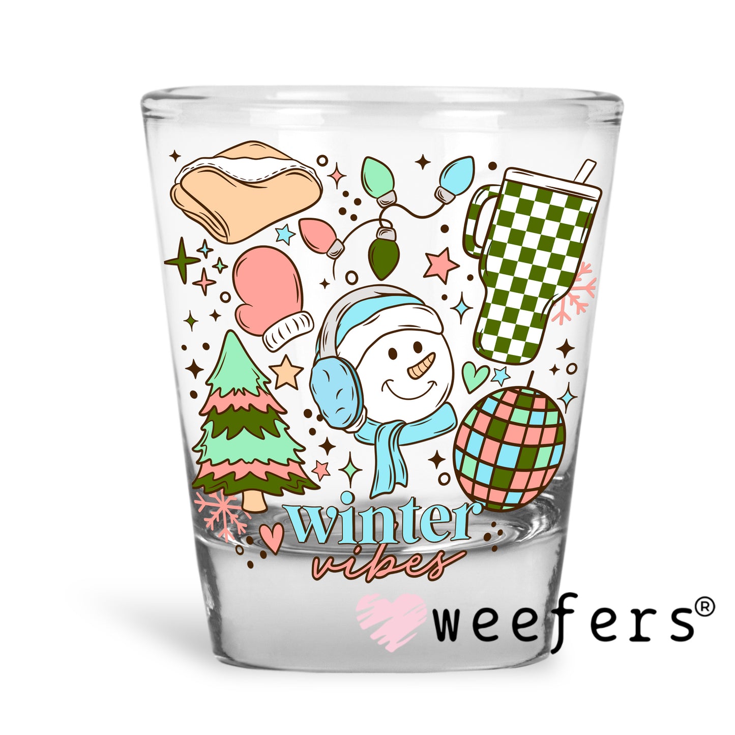 Favorite Winter Things UV DTF Decal Shot Glass Heavy Base Weefers