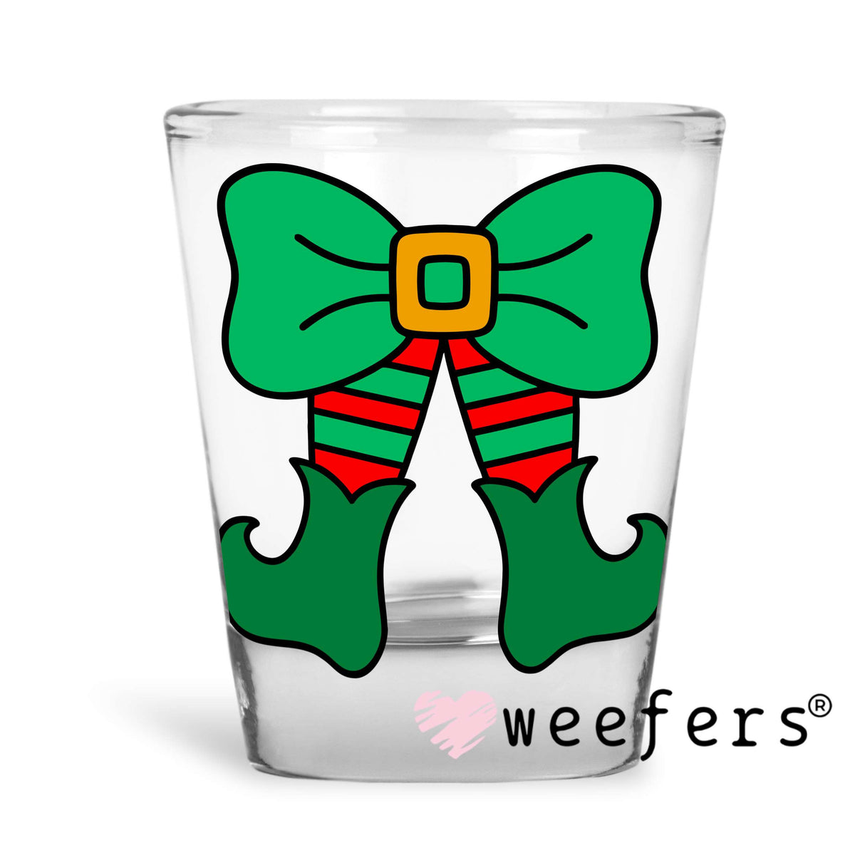 Elf Coquette Bow UV DTF Decal Shot Glass Heavy Base Weefers