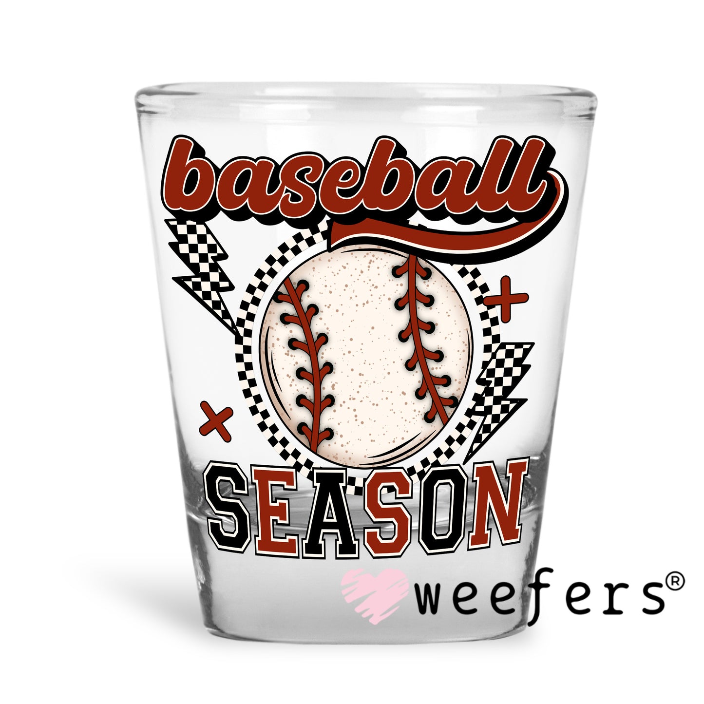 Baseball Season UV DTF Decal Shot Glass Heavy Base Weefers
