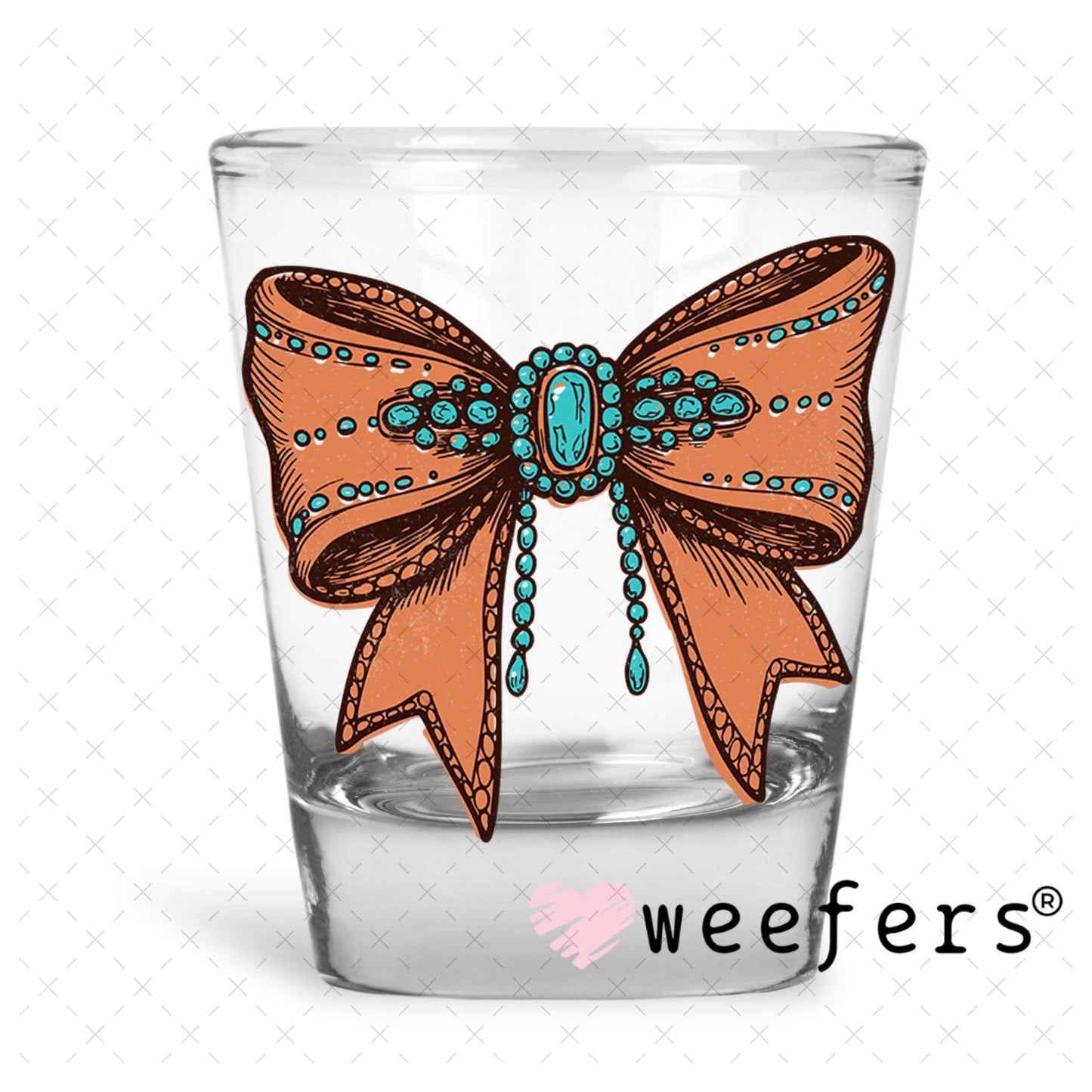 Western Bow UV DTF Decal Shot Glass Heavy Base Weefers
