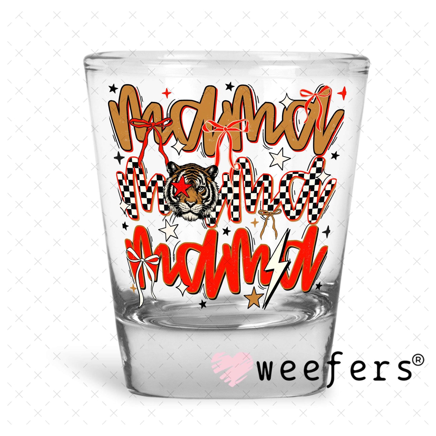 UV DTF Decal - Mama Stacked Western Shot Glass Heavy Base Weefers