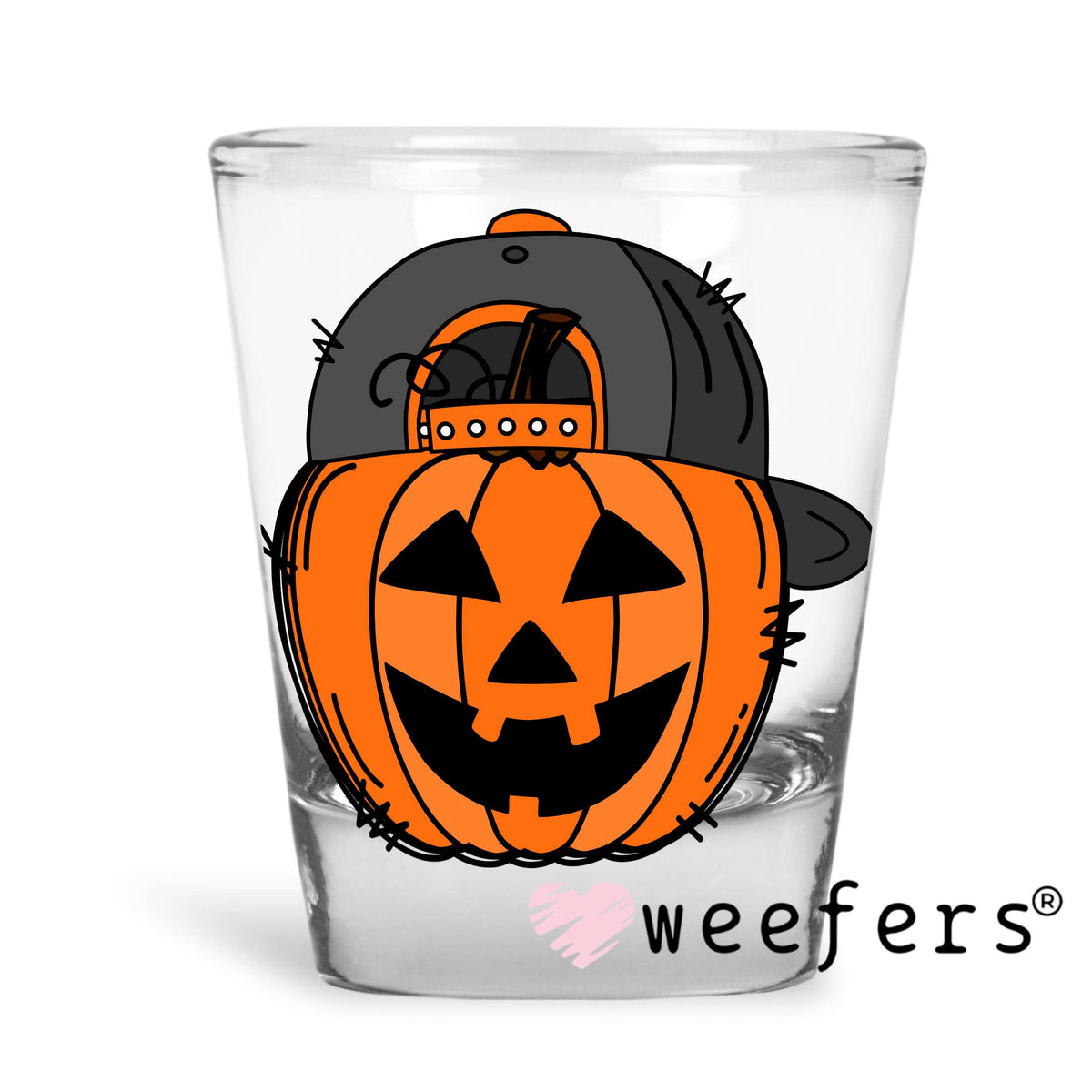 Pumpkin Hat Halloween UV DTF Decal Shot Glass Heavy Base Weefers