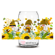 Load image into Gallery viewer, a glass jar filled with bees and sunflowers
