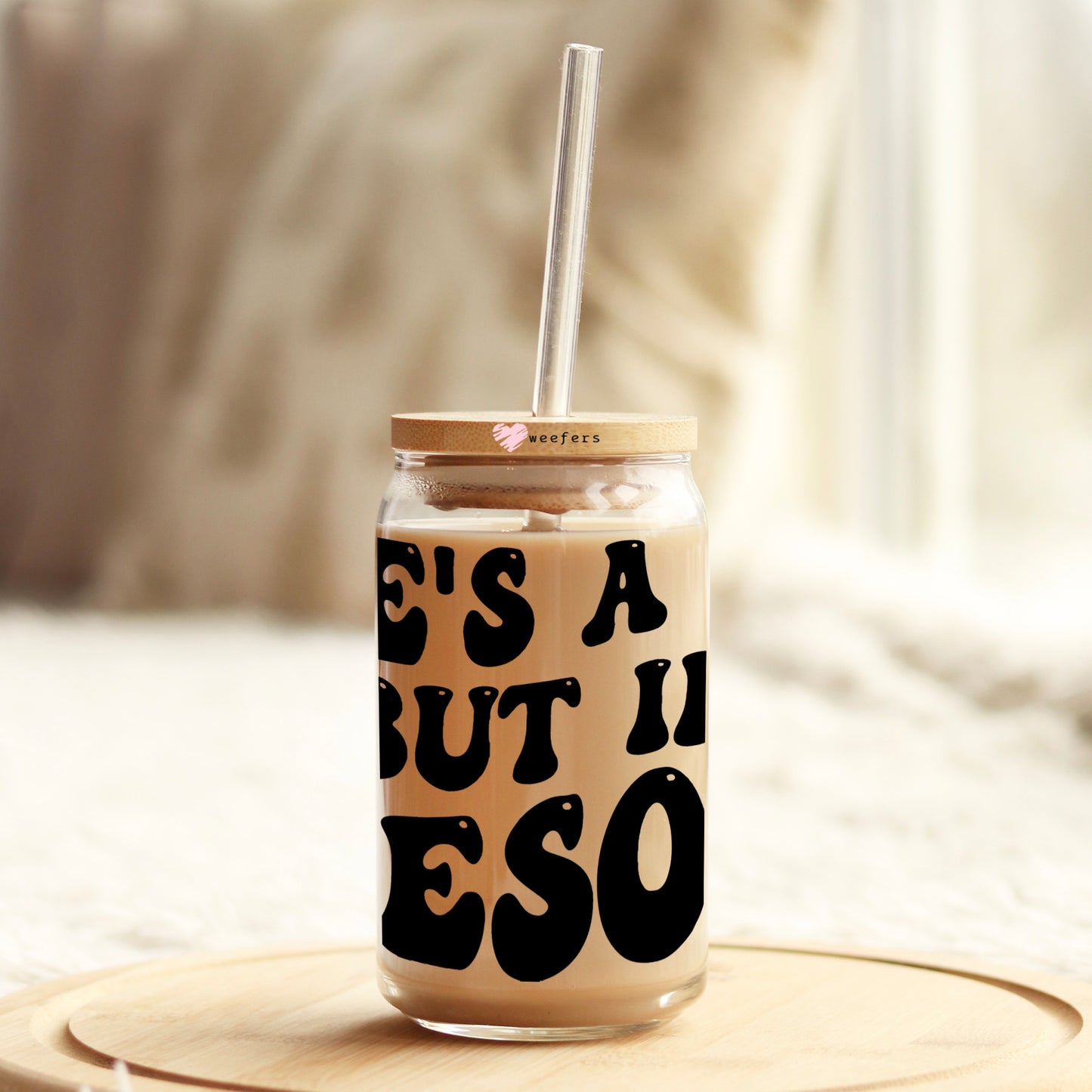 He's a 10 but in Pesos 16oz Libbey Glass Can UV DTF or Sublimation Wrap - Transfer Weefers