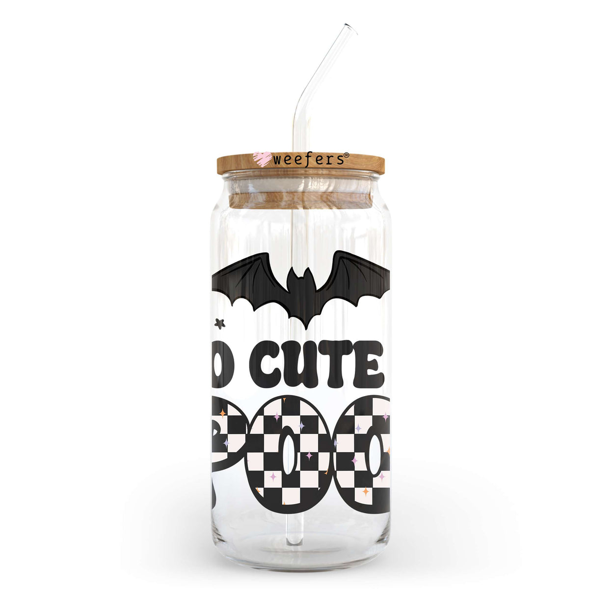 Too Cute To Spook Bat 20oz Libbey Glass Can, 34oz Hip Sip, 40oz Tumbler, 24oz Cold Cup UV DTF or Sublimation Decal Transfer Weefers