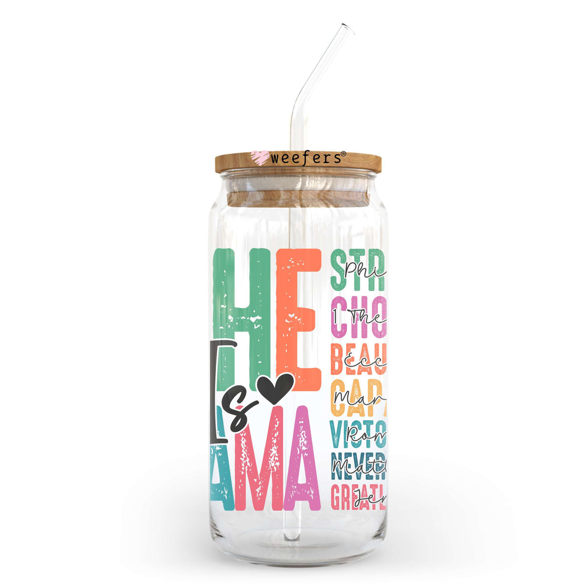 She Is Mama Christian 20oz Libbey Glass Can UV DTF or Sublimation Wrap - Decal Weefers